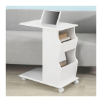 Sobuy - table d'appoint bout de canap moderne roulante avec 2 compartiments de rangement fbt67 - w  ...