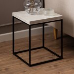 Table d'appoint carrée 40x40x45 cm décor travertin beige - aya Table d'appoint carrée 40x40x45 cm décor travertin beige - aya