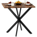 Table d'appoint carr�e de style industriel, design moderne en forme de x avec plateau imitation bois, ...