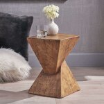 Unho - table d'appoint design bois bout de canapé de salon carré béton léger guéridon style moderne - ... Unho - table d'appoint design bois bout de canapé de salon carré béton léger guéridon style moderne - ...