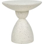 Beliani - table d'appoint effet terrazzo forme contourn�e ronde 52 cm r�sistant blanc cass� caffi