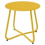 Table d'appoint, table d'extrémité ronde en métal, légère, résistante aux intempéries, table à goûter ... Table d'appoint, table d'extrémité ronde en métal, légère, résistante aux intempéries, table à goûter ...