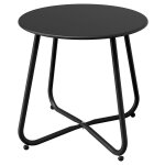 Table d'appoint, table d'extrémité ronde en métal, légère, résistante aux intempéries, table à goûter ... Table d'appoint, table d'extrémité ronde en métal, légère, résistante aux intempéries, table à goûter ...