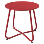Table d'appoint, table d'extrémité ronde en métal, légère, résistante aux intempéries, table à goûter ... Table d'appoint, table d'extrémité ronde en métal, légère, résistante aux intempéries, table à goûter ...