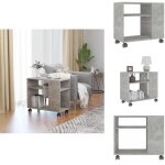 Table d'appoint gris b�ton 70x35x55 cm bois d'ing�nierie - table d'appoint - meuble d'appoint - table ...