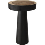 Rendez - vous d�co - table d'appoint ronde noire en bois de suar d35 cm - janah