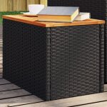Vidaxl - tables d'appoint jardin 2pcs noir 55x34x37 cm rotin bois massif