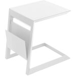 Hesperide - table d appoint de jardin carre allure blanc 55x45x55cm en aluminium trait poxy - hespride ...