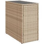 Vidaxl - table d'appoint de jardin avec dessus en verre beige rotin