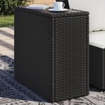 Table d'appoint de jardin avec dessus en verre noir rotin Table d'appoint de jardin avec dessus en verre noir rotin