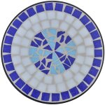 Inlife - table d'appoint mosaïque bleu et blanc Inlife - table d'appoint mosaïque bleu et blanc
