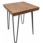 Table d'appoint avec plateau en bois massif d'orme - 40x40 cm - modèle : rectangulaire Table d'appoint avec plateau en bois massif d'orme - 40x40 cm - modèle : rectangulaire