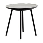 Table d'appoint ronde plateau maill gris et mtal noir - lak 0504