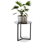 Relaxdays - table d'appoint ronde en verre et m�tal, table bout de canap� d�corative, 51 x 50 x 50 cm, ...