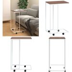 Vidaxl - table d'appoint avec roues blanc 40x30x63, 5cm bois d'ing�nierie - table basse - meuble salon ...