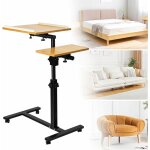 Table d'appoint avec roulettes pour ordinateur portable, table d'appoint �troite et fine avec �tag�re, ...