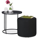Relaxdays - table d'appoint avec tabouret, table basse ronde avec tabouret, peu encombrant, verre et ... Relaxdays - table d'appoint avec tabouret, table basse ronde avec tabouret, peu encombrant, verre et ...