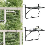 Table de balcon noir 60x40 cm acier - table de balcon - table d'ext�rieur - mobilier de jardin - table ...