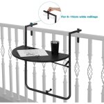 Table de balcon suspendue, petite table murale rabattable avec 3 hauteurs réglables, en aspect rotin, ... Table de balcon suspendue, petite table murale rabattable avec 3 hauteurs réglables, en aspect rotin, ...