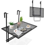 Table de balcon suspendue rabattable en fer antirouille, table de balcon pliante en hauteur r�glable ...