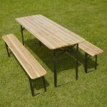 Mob event pro - table et bancs bois brasserie 220 cm - lot de 5 Mob event pro - table et bancs bois brasserie 220 cm - lot de 5