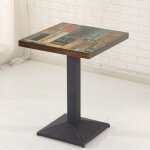 Table de bar 60 60 75cm table haute table carr�e de style industriel avec plateau en bois , coutures ...