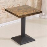 Table de bar 60 60 75cm table haute table carr�e de style industriel avec plateau en bois , marron fonc� ...