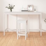 Table de bar blanc 180x80x110 cm bois massif de pin