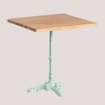 Table de bar carr�e en bois d'acacia vienna sklum &x2194&xfe0e 70 cm