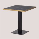 Sklum - table de bar carr�e en gr�s (70x70 cm) galliano noir