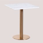 Table de bar carrée en marbre cosmopolitan sklum &x2194&xfe0e 60 cm or rose Table de bar carrée en marbre cosmopolitan sklum &x2194&xfe0e 60 cm or rose