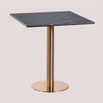 Table de bar carr�e en marbre cosmopolitan sklum &x2194&xfe0e 70 cm or rose