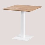 Sklum - table de bar carre en placage de frne expresso &x2194&xfe0e 70 cm