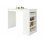Mobilier1 - table de bar comfivo 259, blanc, 102x50x115cm, stratifi�