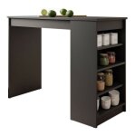 Mobilier1 - table de bar comfivo 259, noir, 102x50x115cm, stratifi�