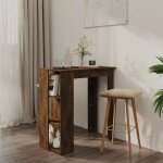 Table de bar avec �tag�re ch�ne fum� bois d'ing�nierie - table de bar - table bistro - table pub - meuble ...