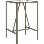 Vidaxl - table de bar d'extrieur gris 70x70x110 cm poly rotin