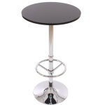 [jamais utilis�] table de bar / table haute bari, ronde, avec repose - pied, 109x60x60cm, noir