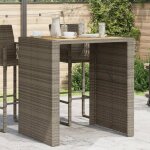 Vidaxl - table de bar de jardin et dessus en bois acacia r�sine tress�e