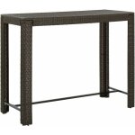 Vidaxl - table de bar de jardin marron 140, 5x60, 5x110, 5cm r�sine tress�e