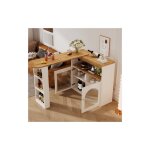 Redom - table de bar moderne, table � manger extensible avec espace de rangement, lumineuse led, couleur ...