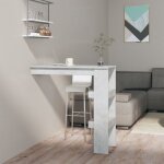 Table de bar murale gris b�ton 102x45x103, 5cm bois d'ing�nierie