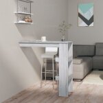 Table bar murale sonoma gris 102x45x103, 5 cm bois d'ing�nierie