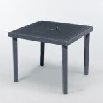 Table bar poly - rotin carr�e 90x90 grand soleil gruvyer - noir