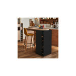 Temahome - table de bar avec rangements 110x50x99 cm dcor chne clair et noir