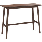 Table de bar rectangulaire 4 personnes en bois fonc 120 cm - buvette