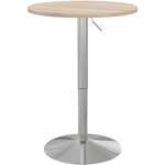 Homcom - table de bar ronde ø 60 cm table bistro chic hauteur réglable 69 - 91 cm acier chromé aspect ... Homcom - table de bar ronde ø 60 cm table bistro chic hauteur réglable 69 - 91 cm acier chromé aspect ...