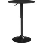Table de bar ronde table haute cuisine mange - debout avec plateau en bois mdf rglable en hauteur pivotante ...
