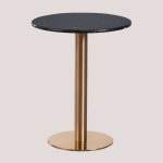 Table de bar ronde en marbre cosmopolitan sklum �60 cm or rose