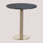 Table de bar ronde en marbre cosmopolitan sklum 70 cm or champagne